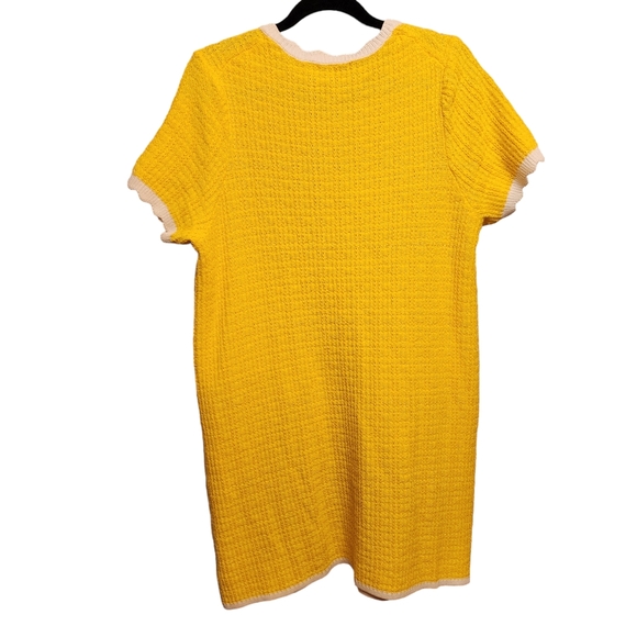 Yellow Short Sleeve Knit Sweater Dress - Picture 11 of 12